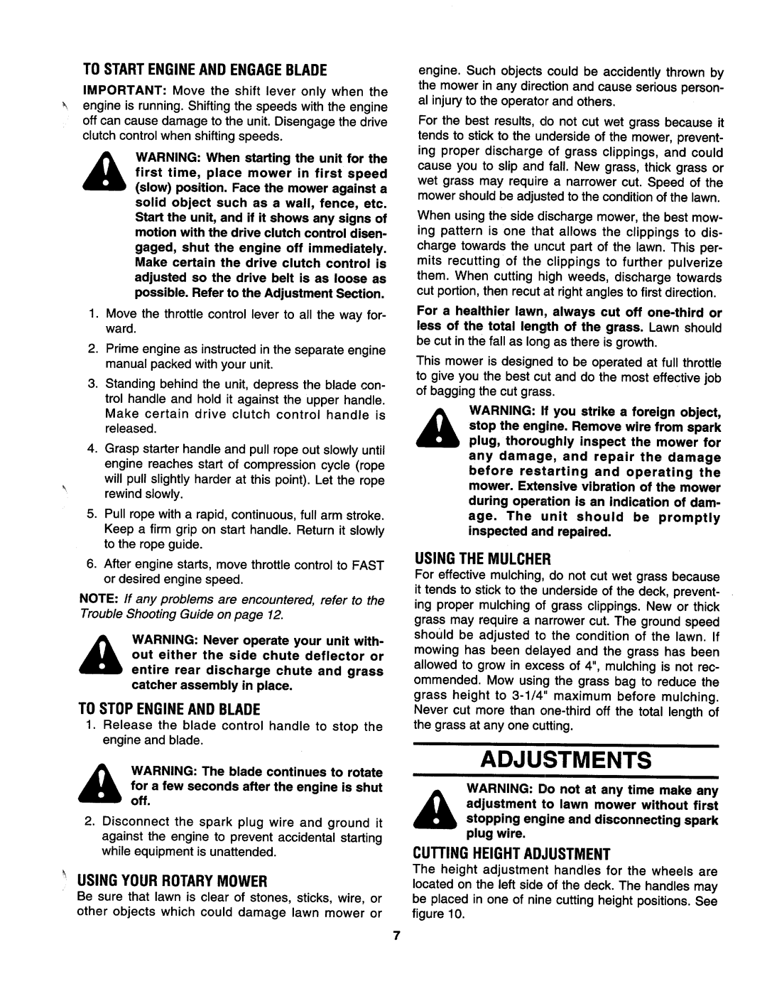 Cub Cadet 898C manual 