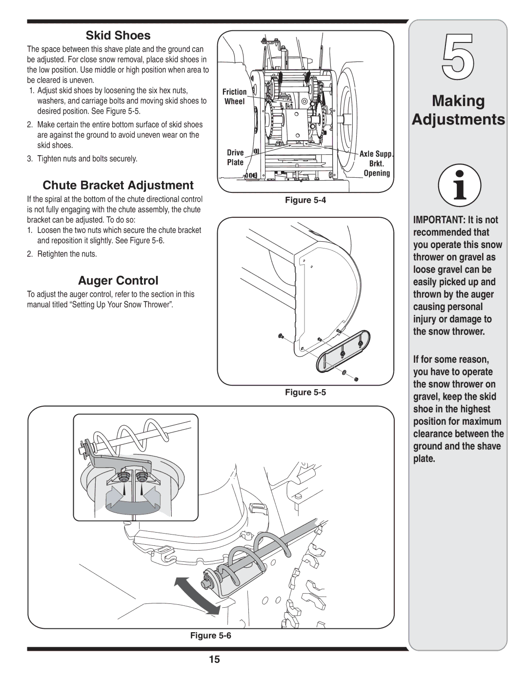 Cub Cadet 933 SWE, 930 SWE warranty Wheel Making Adjustments, Skid Shoes, Chute Bracket Adjustment, Auger Control, Plate 