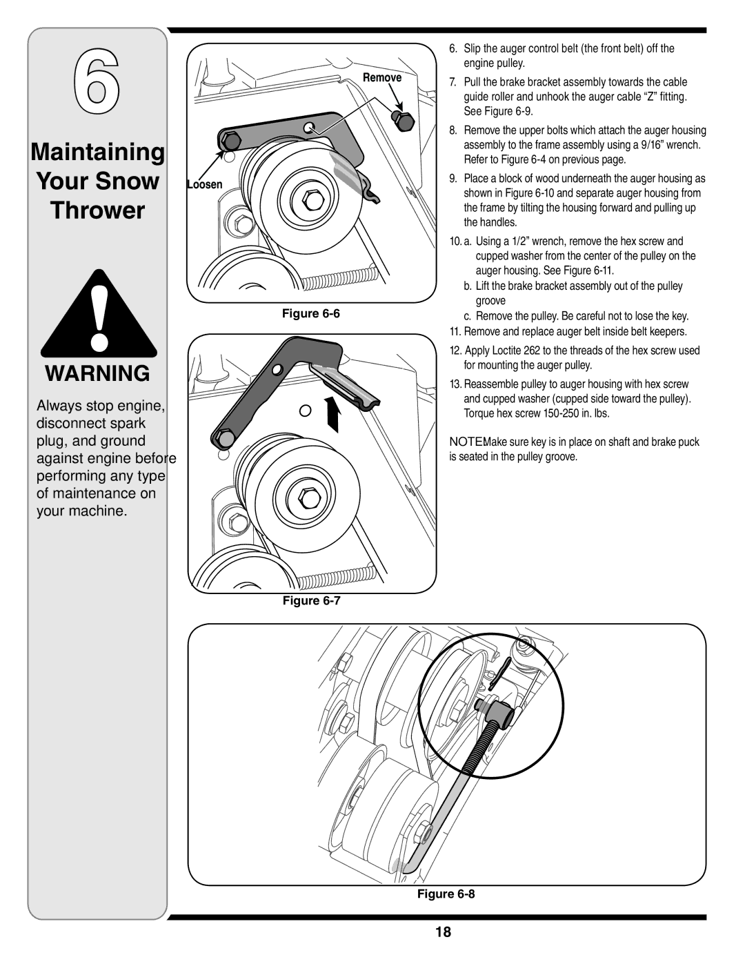 Cub Cadet 930 SWE, 933 SWE warranty Always stop engine, Disconnect spark, Plug, and ground Against engine before 