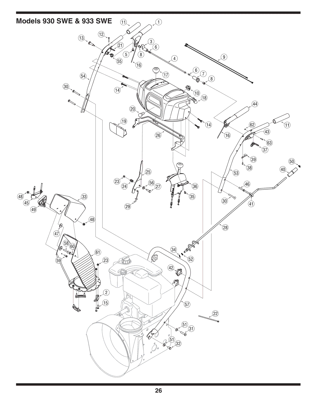 Cub Cadet warranty Models 930 SWE & 933 SWE 