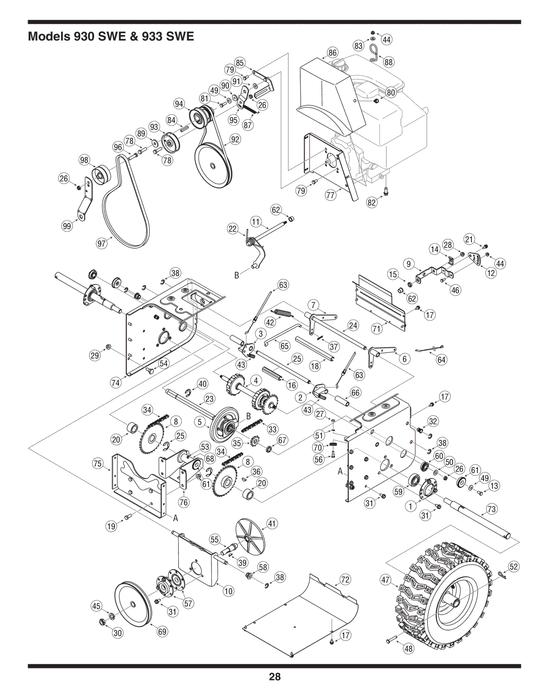 Cub Cadet 930 SWE, 933 SWE warranty 79 8 9878 