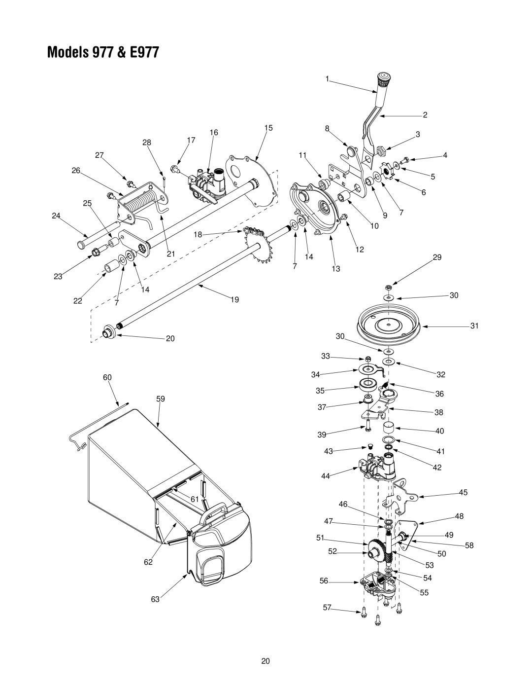 Cub Cadet 977A, E977C manual Models 977 & E977 