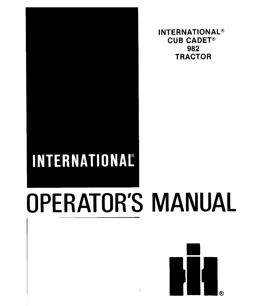 Cub Cadet 982 manual 