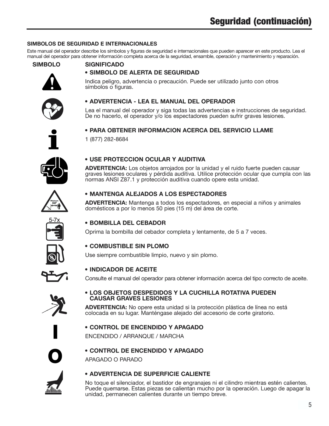 Cub Cadet CC2000 manual Simbolo Significado Simbolo DE Alerta DE Seguridad, Advertencia LEA EL Manual DEL Operador 