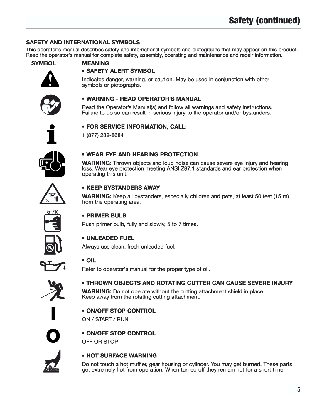 Cub Cadet CC3000 manual Safety continued, Safety And International Symbols 