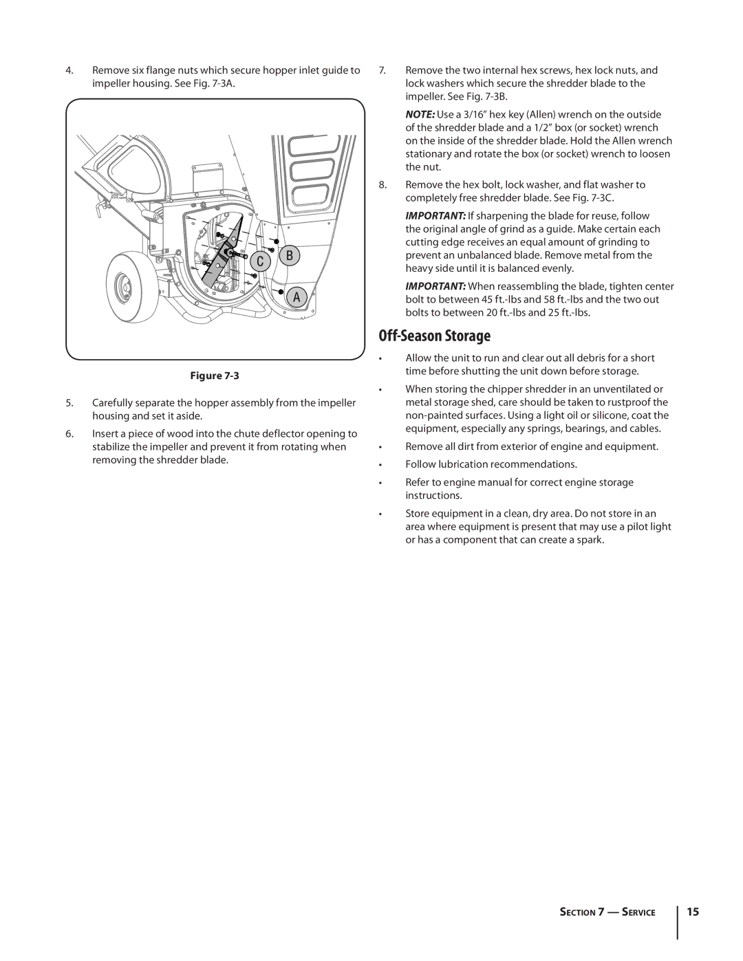 Cub Cadet CS 2210, CS3210 warranty Off-Season Storage 