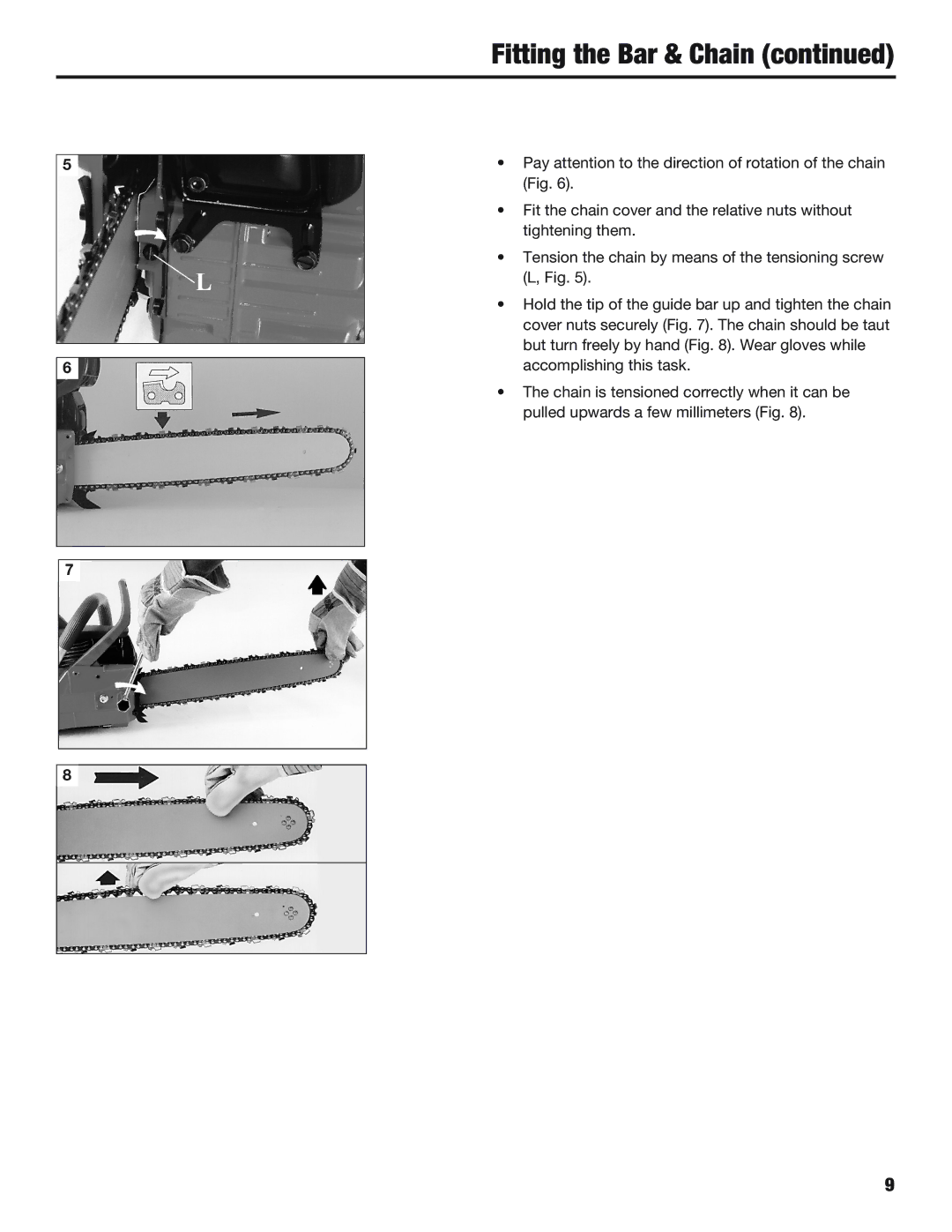 Cub Cadet CS5720 manual Fitting the Bar & Chain 