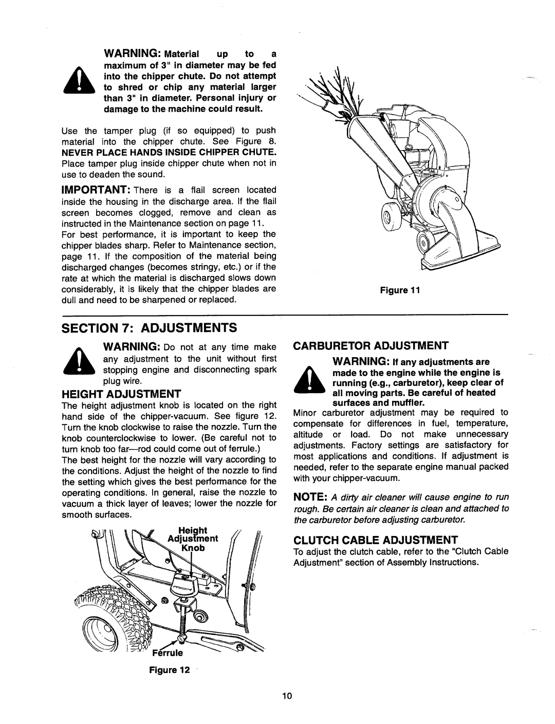 Cub Cadet CSV 260 manual 