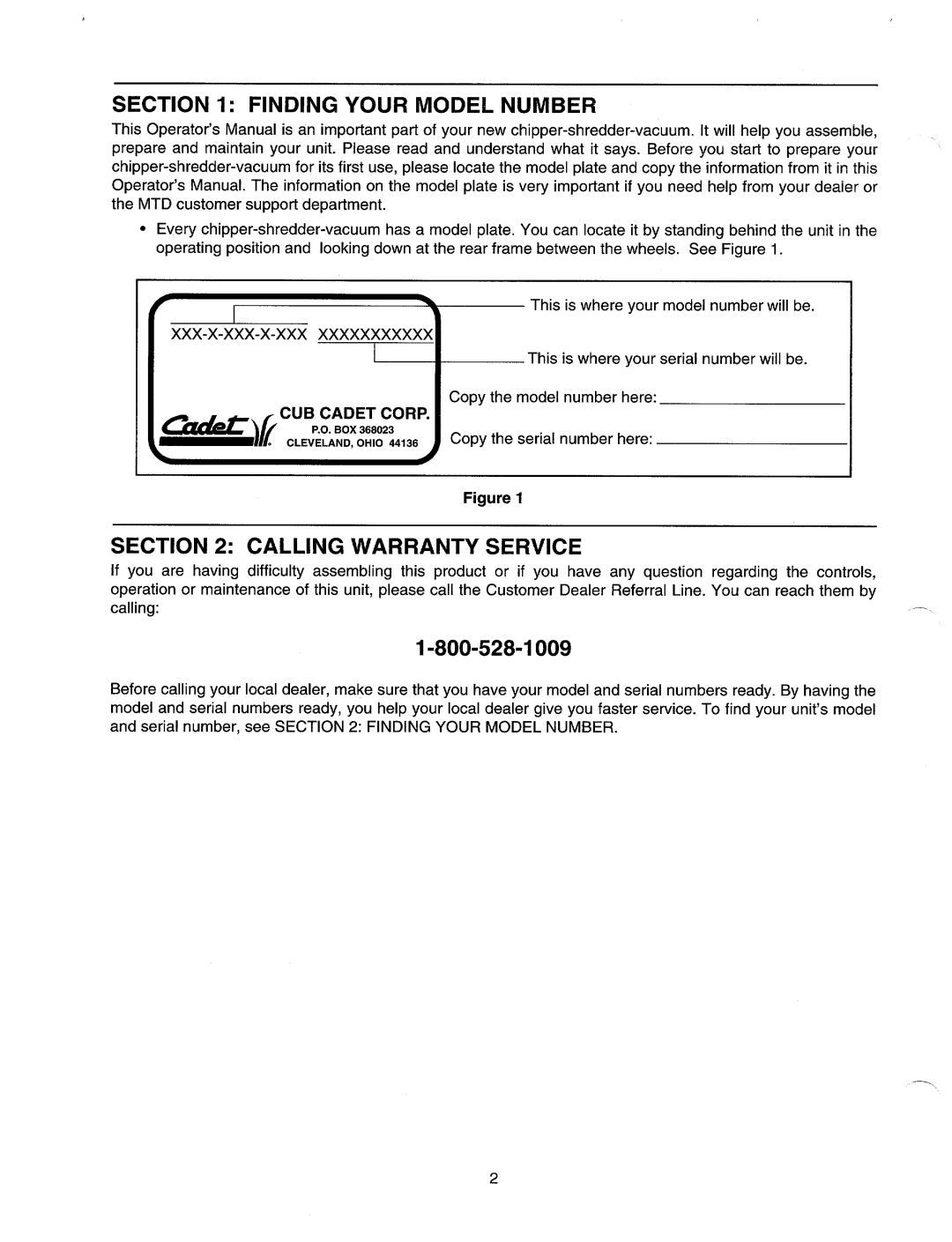 Cub Cadet CSV240 manual 