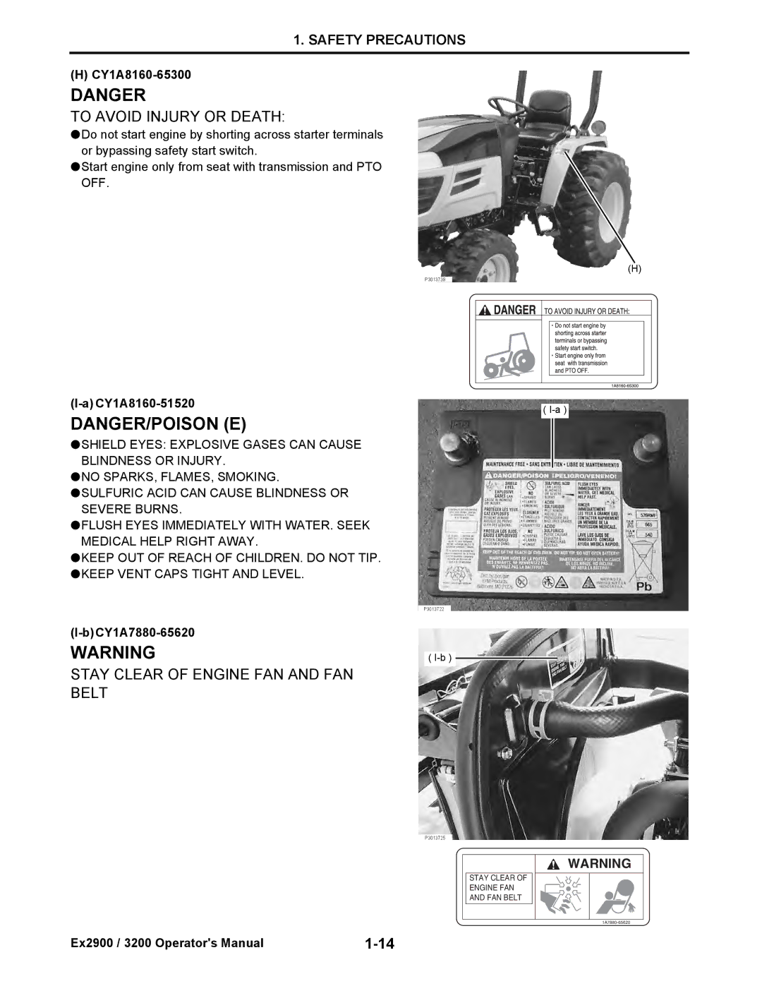 Cub Cadet EX3200, EX2900 manual CY1A8160-65300, CY1A8160-51520, BCY1A7880-65620 