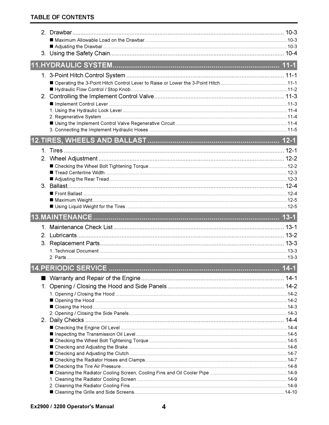 Cub Cadet EX3200, EX2900 manual 11-1 