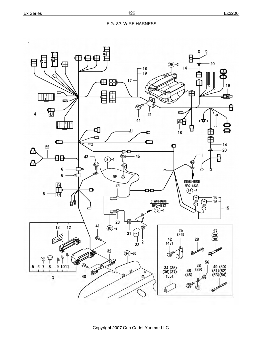 Cub Cadet Ex32002 manual Ex Series 126 Ex3200, Wire Harness 