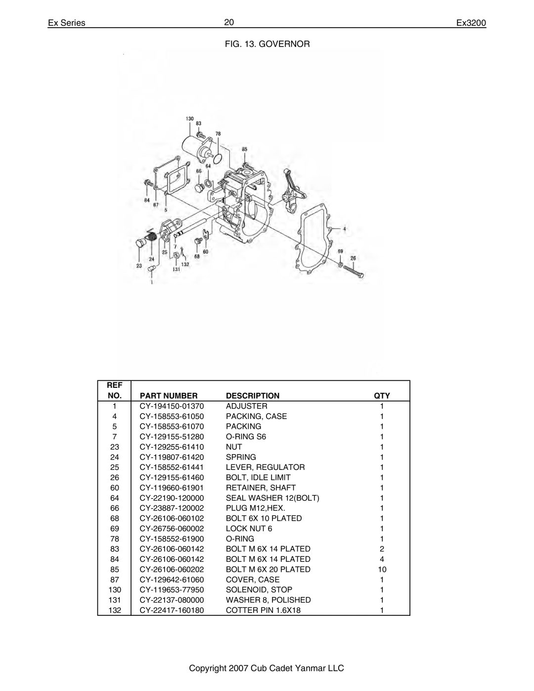 Cub Cadet Ex32002 manual Adjuster 