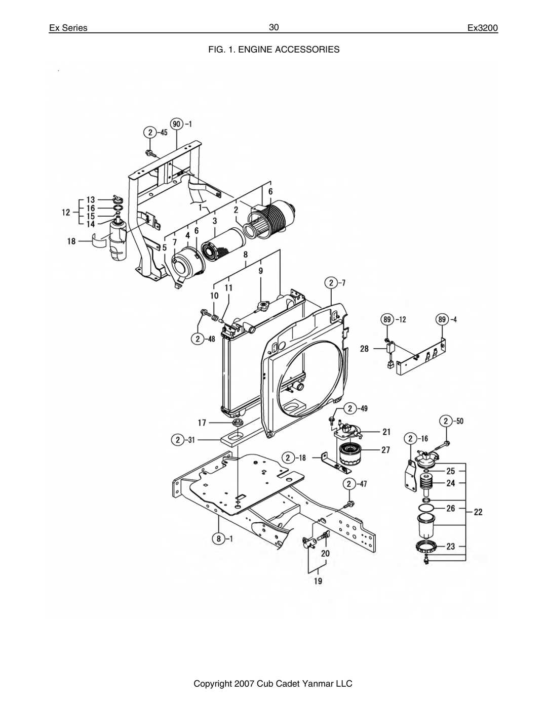 Cub Cadet Ex32002 manual Engine Accessories 