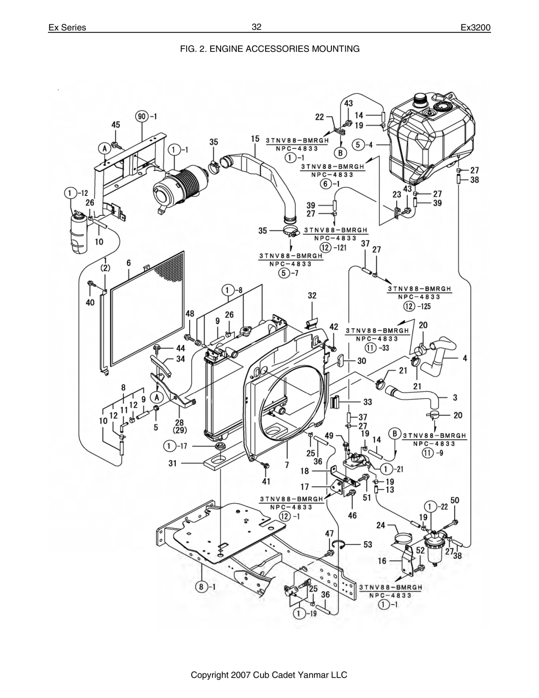 Cub Cadet Ex32002 manual Engine Accessories Mounting 