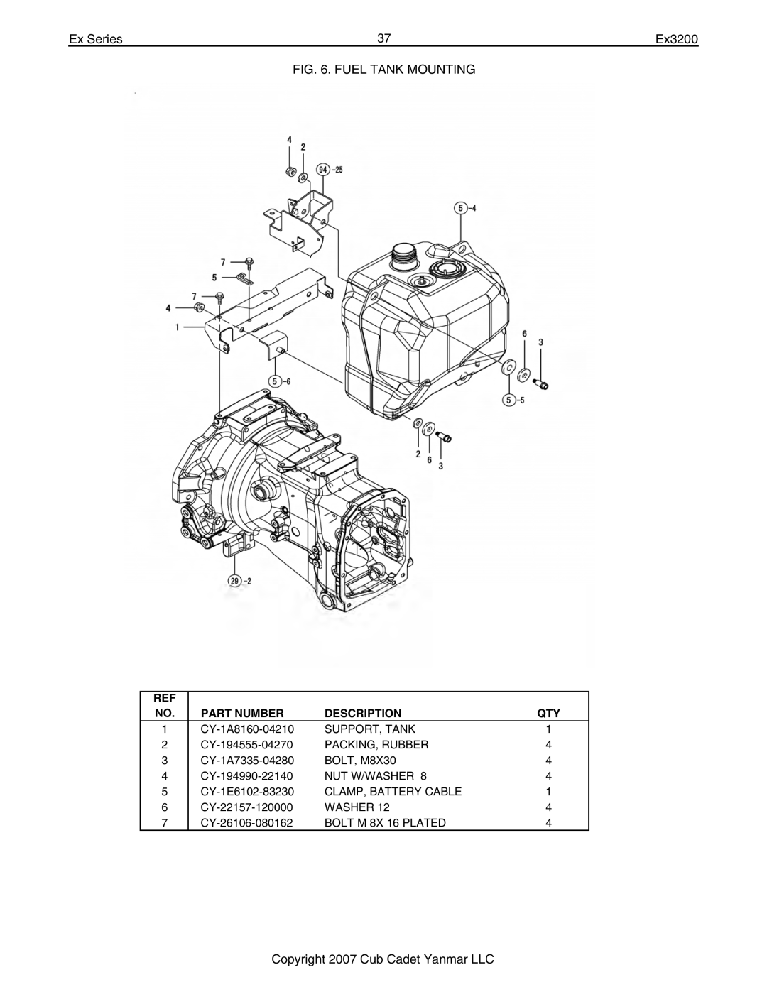 Cub Cadet Ex32002 manual SUPPORT, Tank 