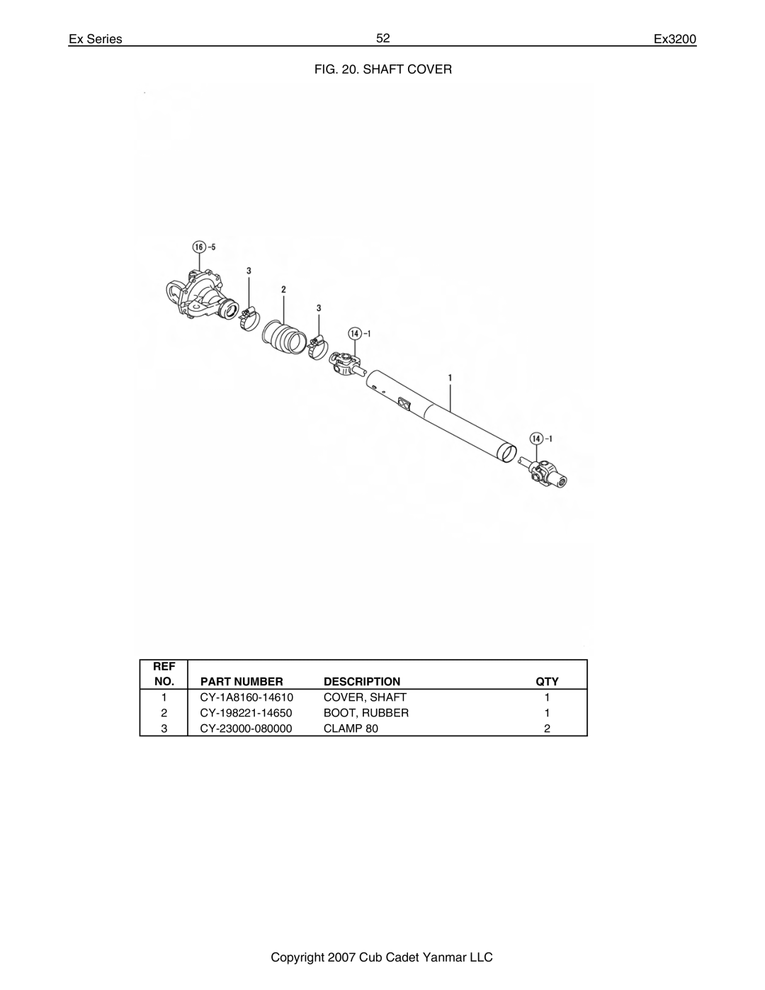 Cub Cadet Ex32002 manual COVER, Shaft 