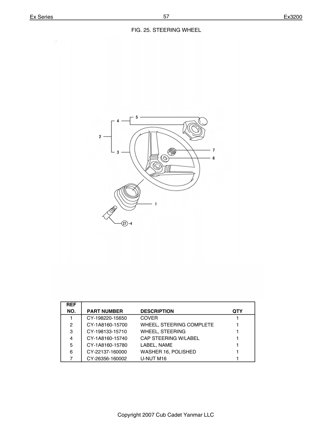 Cub Cadet Ex32002 manual WHEEL, Steering Complete 