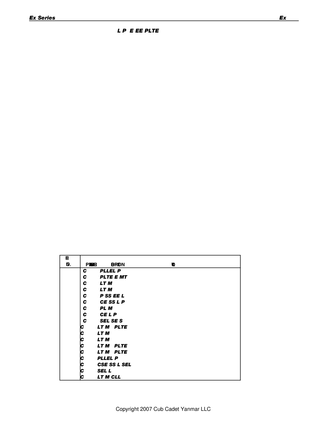 Cub Cadet Ex32002 manual Parallel PIN 