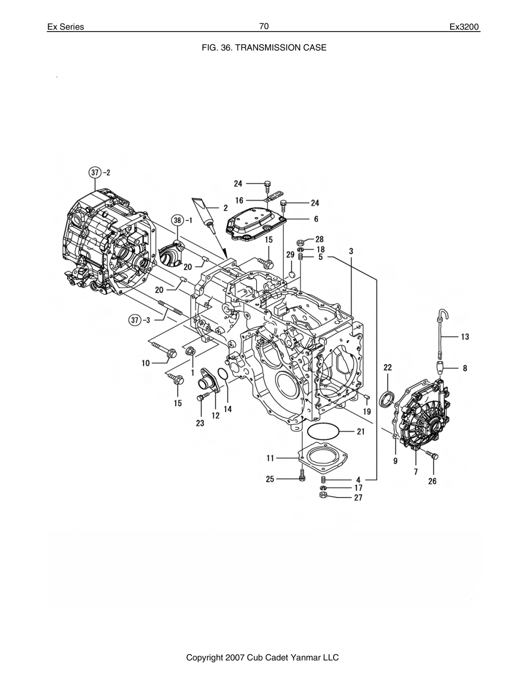 Cub Cadet Ex32002 manual Transmission Case 