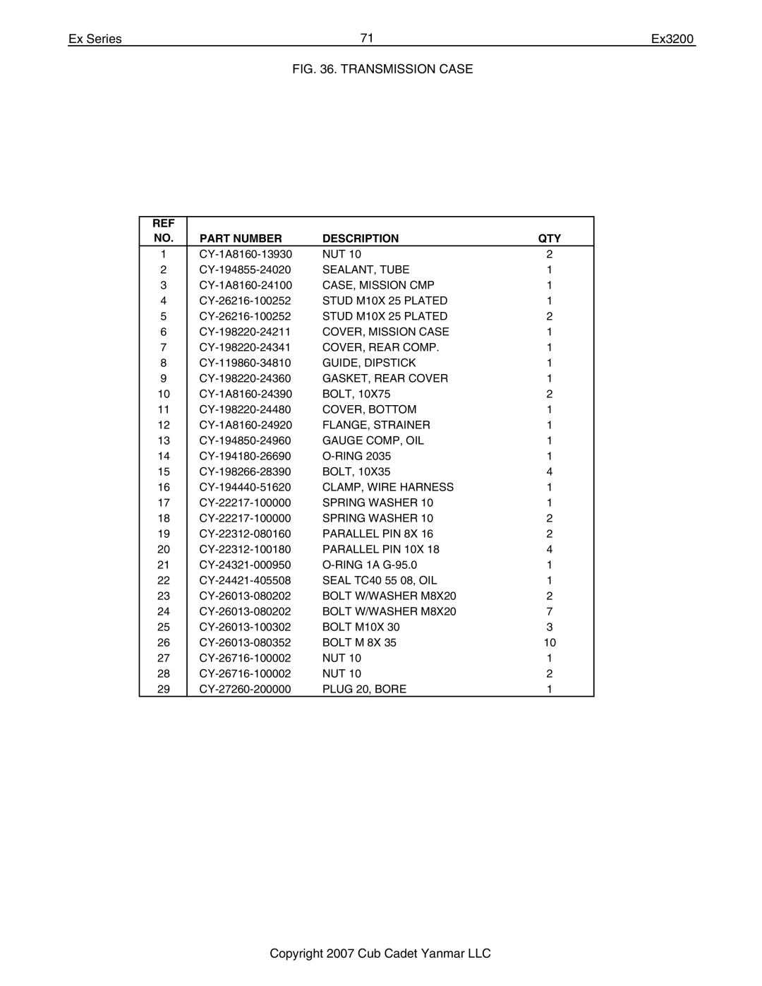 Cub Cadet Ex32002 manual SEALANT, Tube 