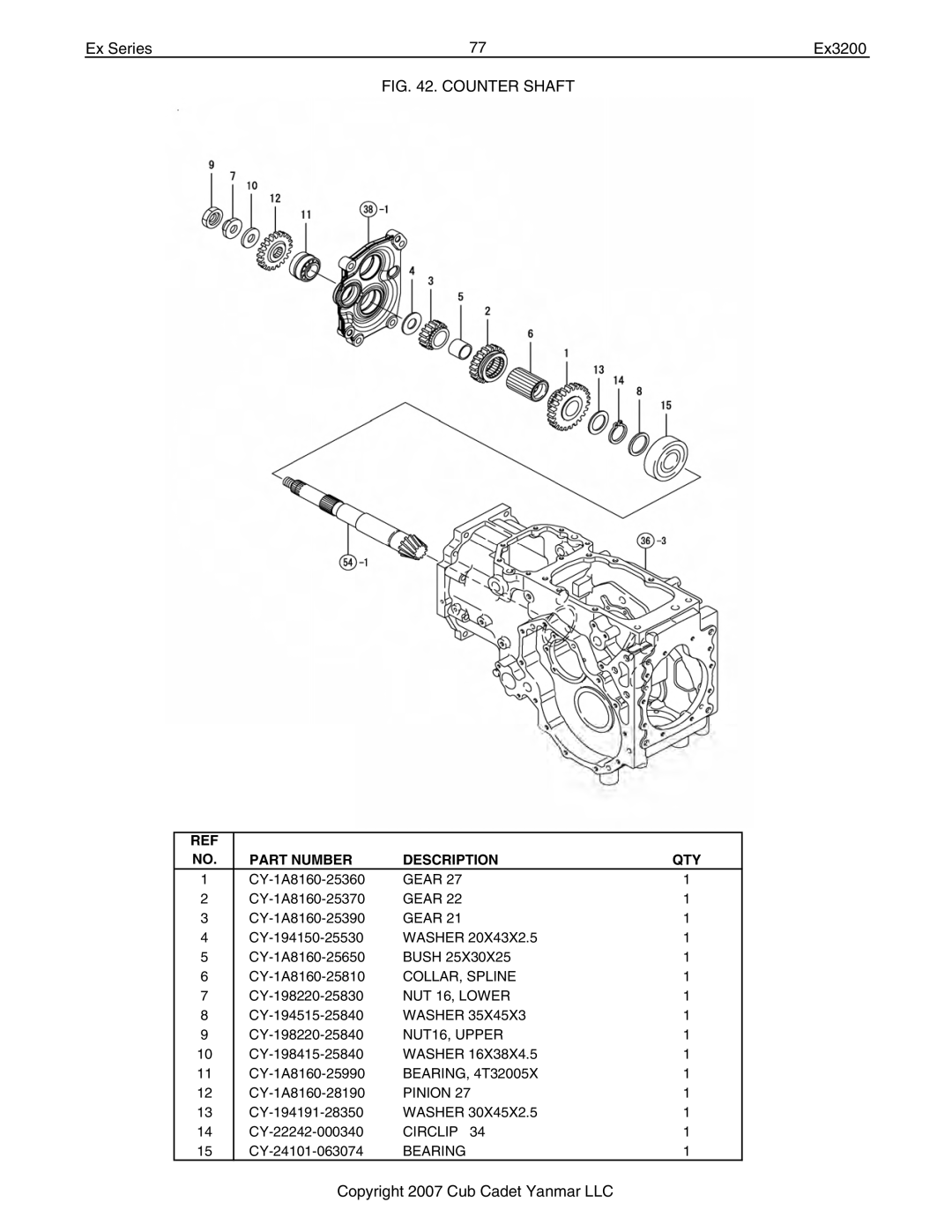 Cub Cadet Ex32002 manual COLLAR, Spline 