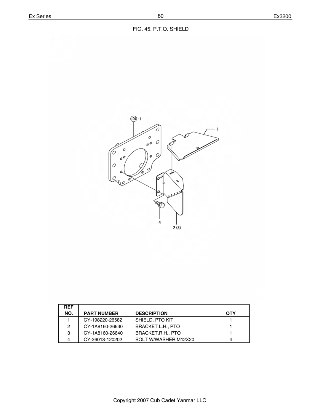 Cub Cadet Ex32002 manual T.O. Shield 