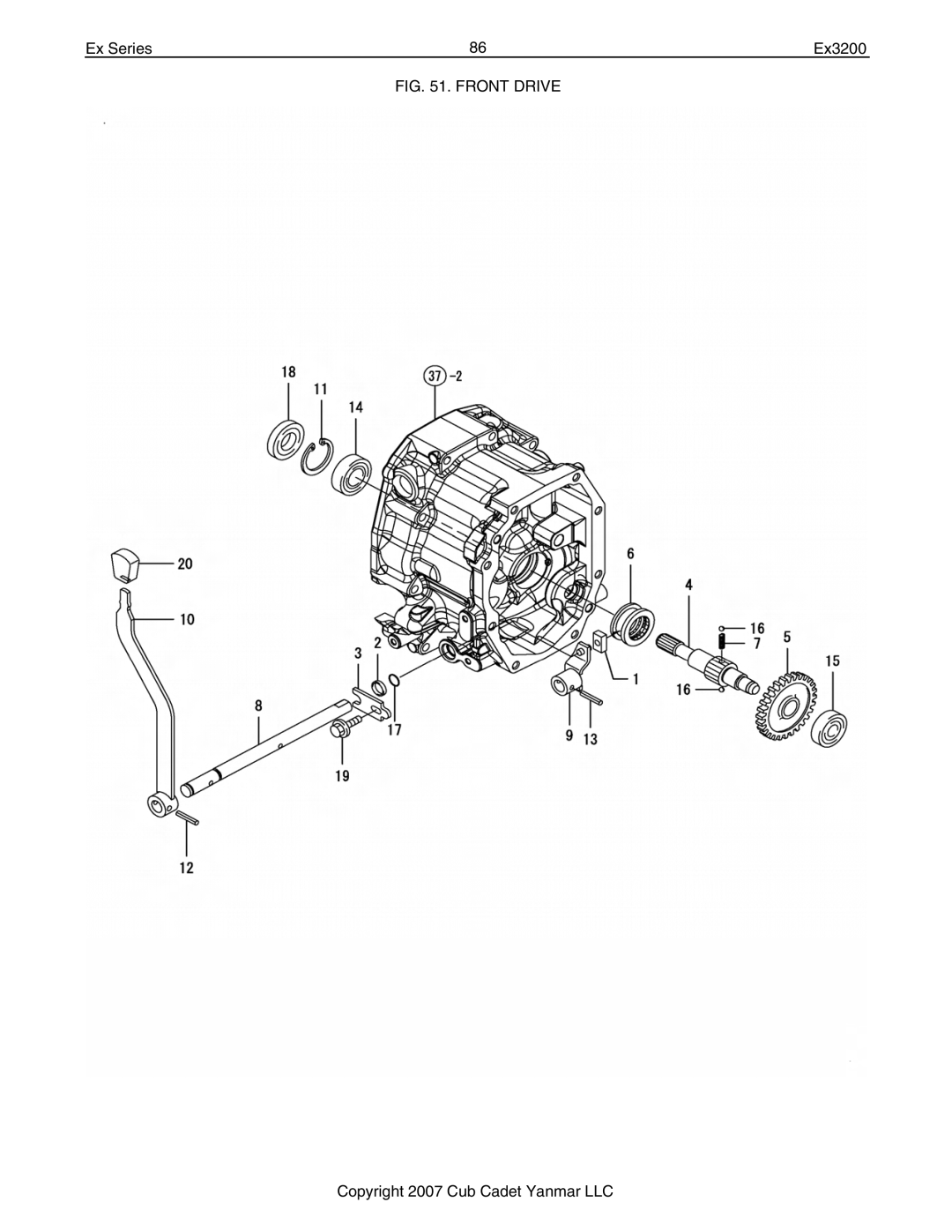 Cub Cadet Ex32002 manual Front Drive 