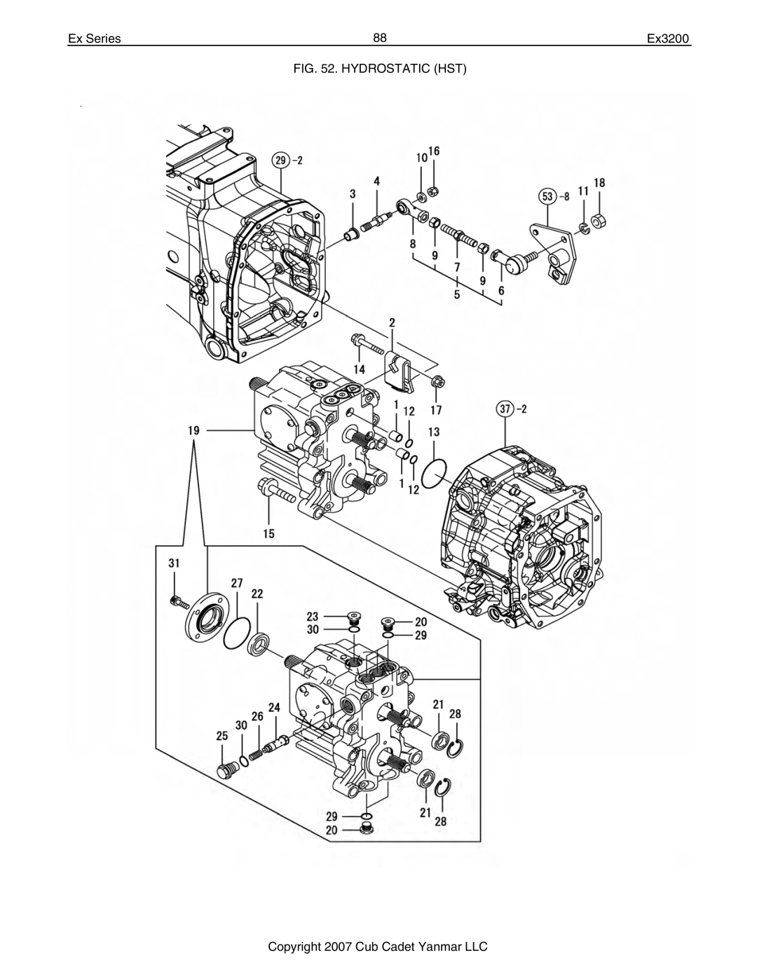 Cub Cadet Ex32002 manual Hydrostatic HST 