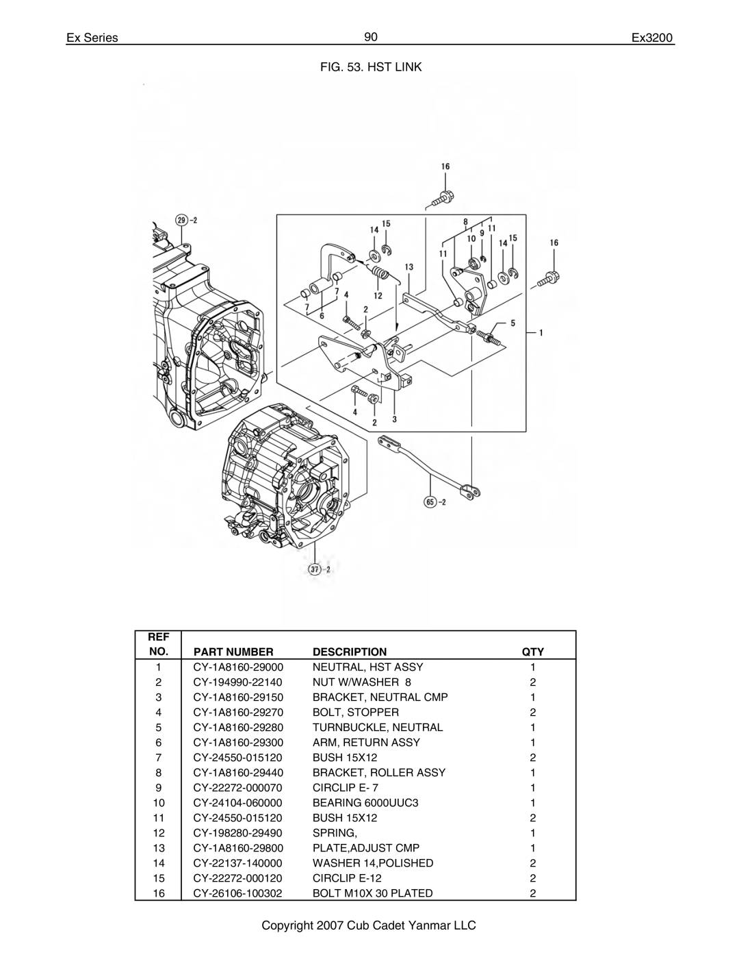 Cub Cadet Ex32002 manual NEUTRAL, HST Assy 