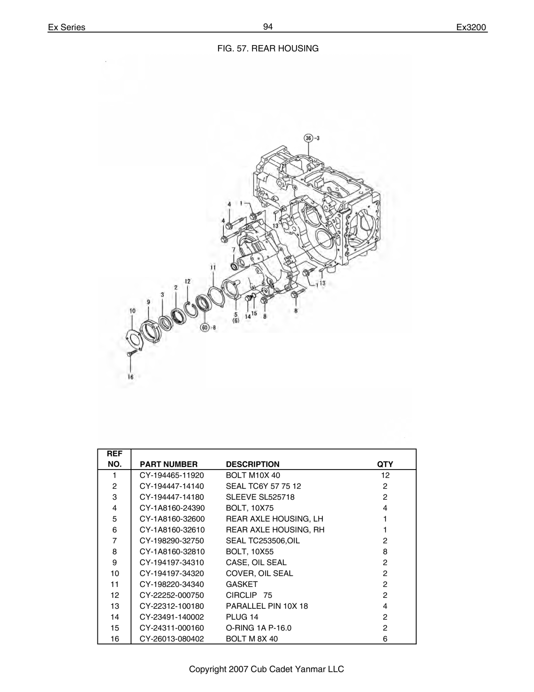 Cub Cadet Ex32002 manual Sleeve SL525718 