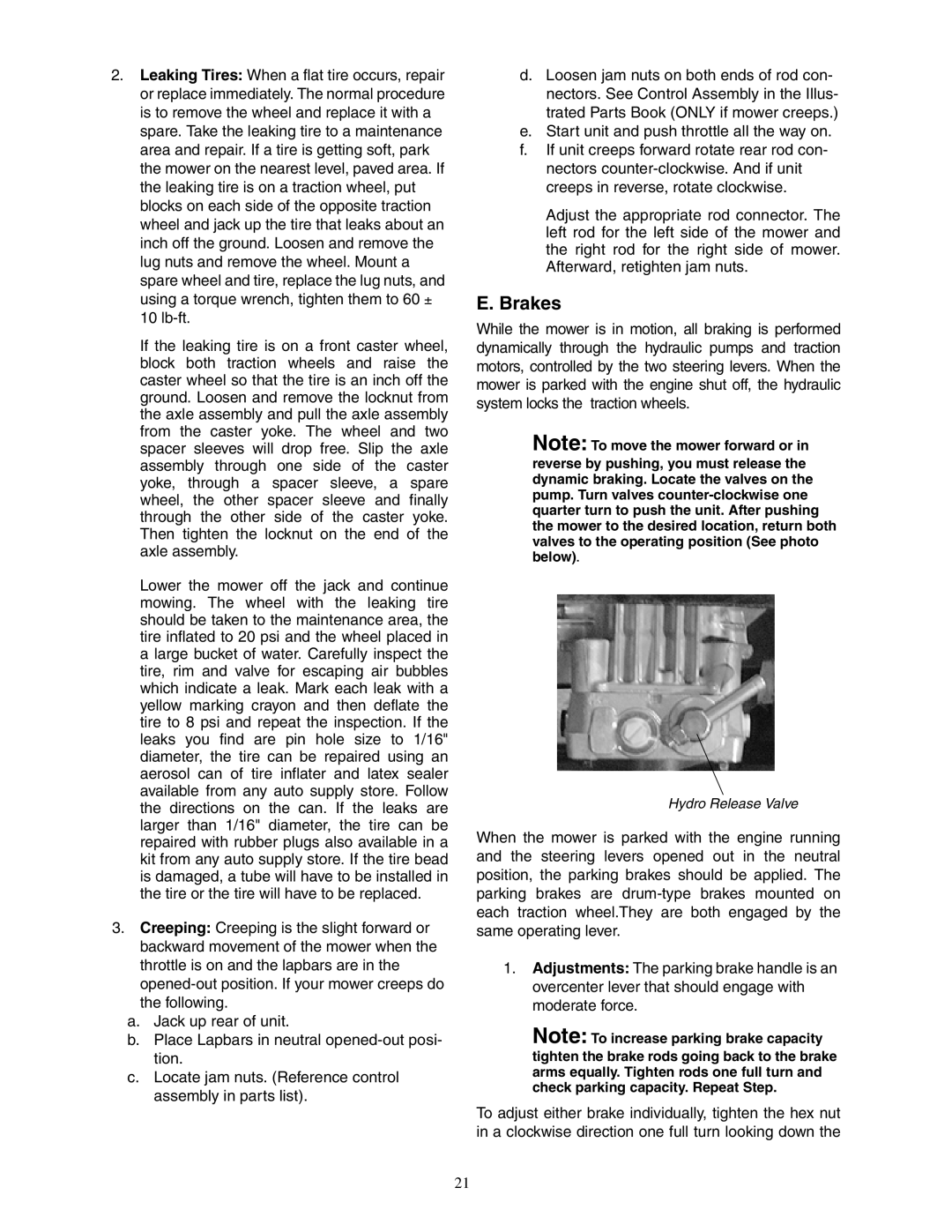 Cub Cadet Fabricated Deck InDirect Injection Diesel service manual Brakes 