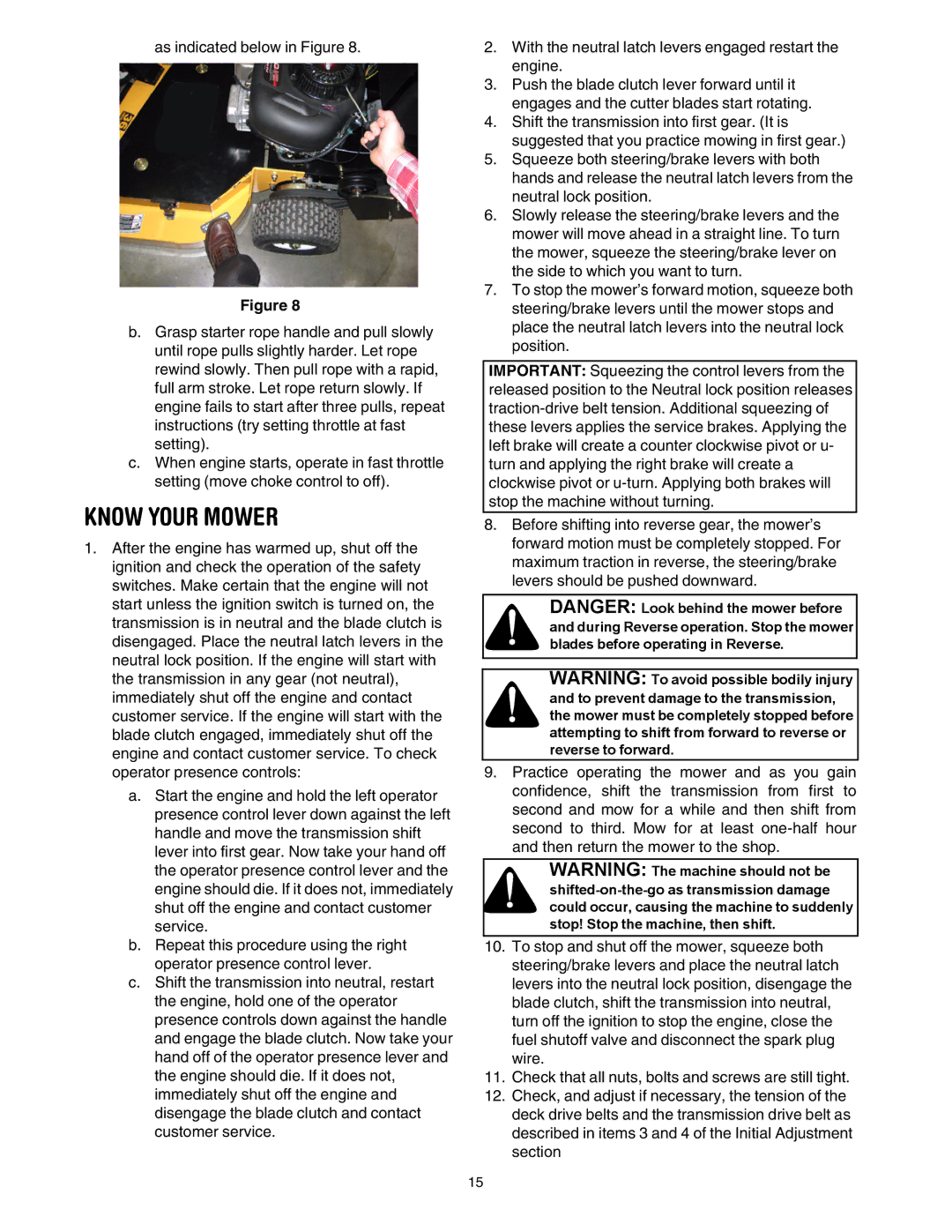 Cub Cadet G 1236 service manual Know Your Mower 