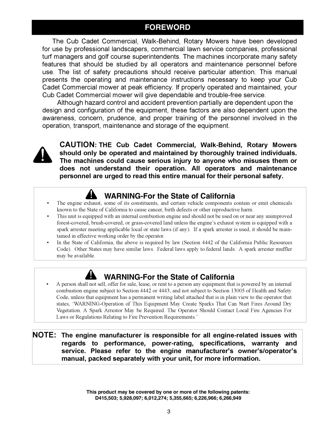 Cub Cadet G 1236 service manual Foreword 