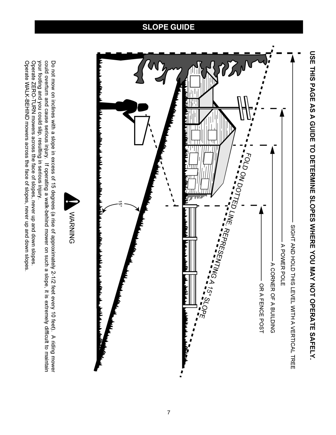 Cub Cadet G 1236 service manual Slope Guide 