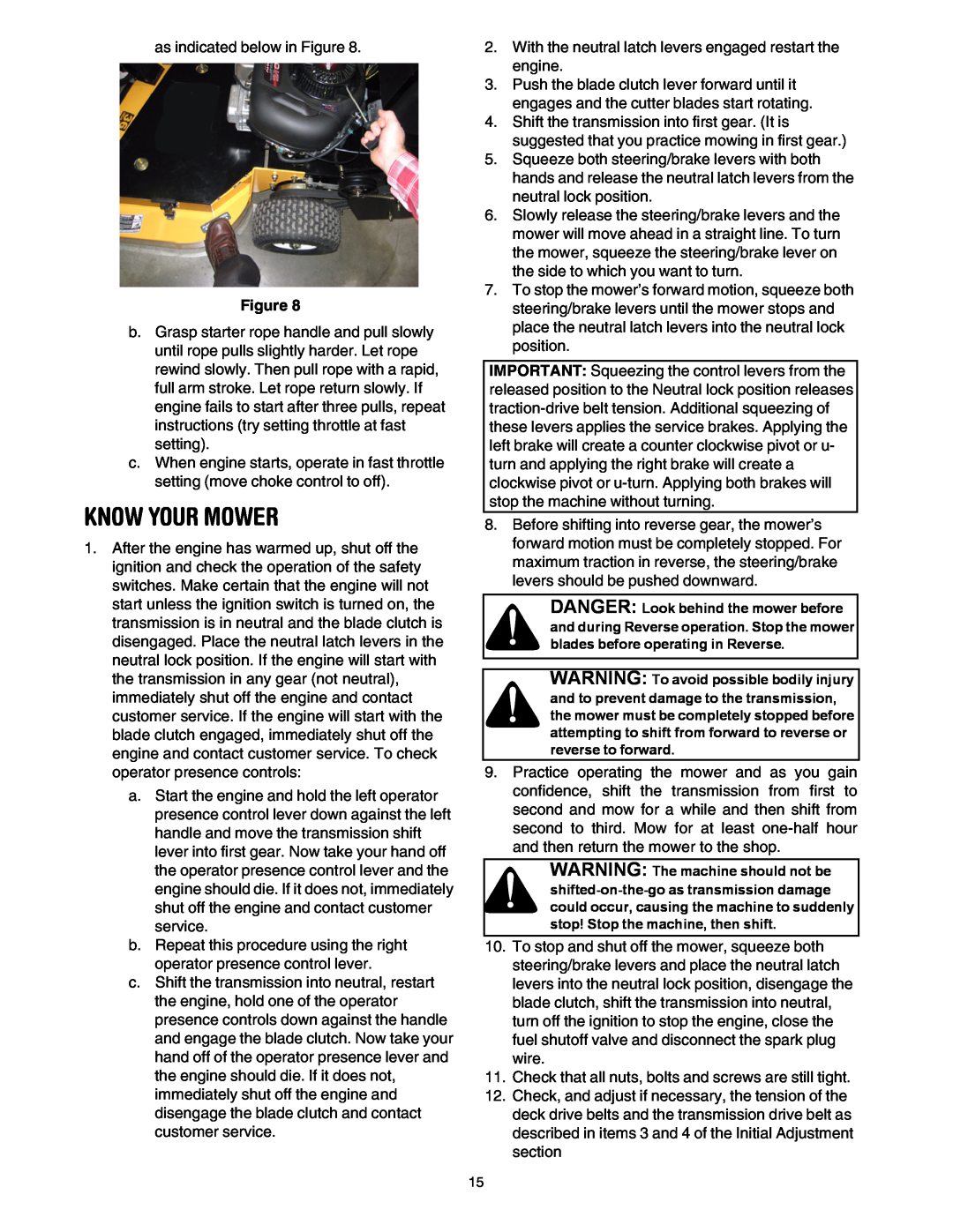Cub Cadet G 1236 service manual Know Your Mower 