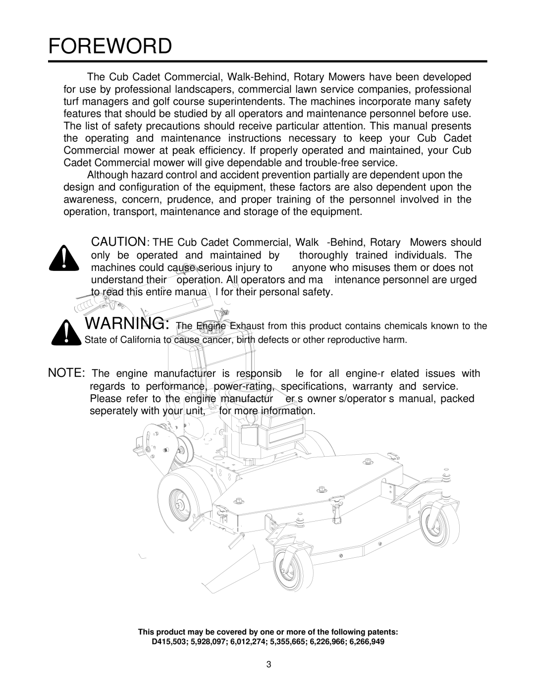 Cub Cadet G1336, G1332, G1548 service manual Foreword 