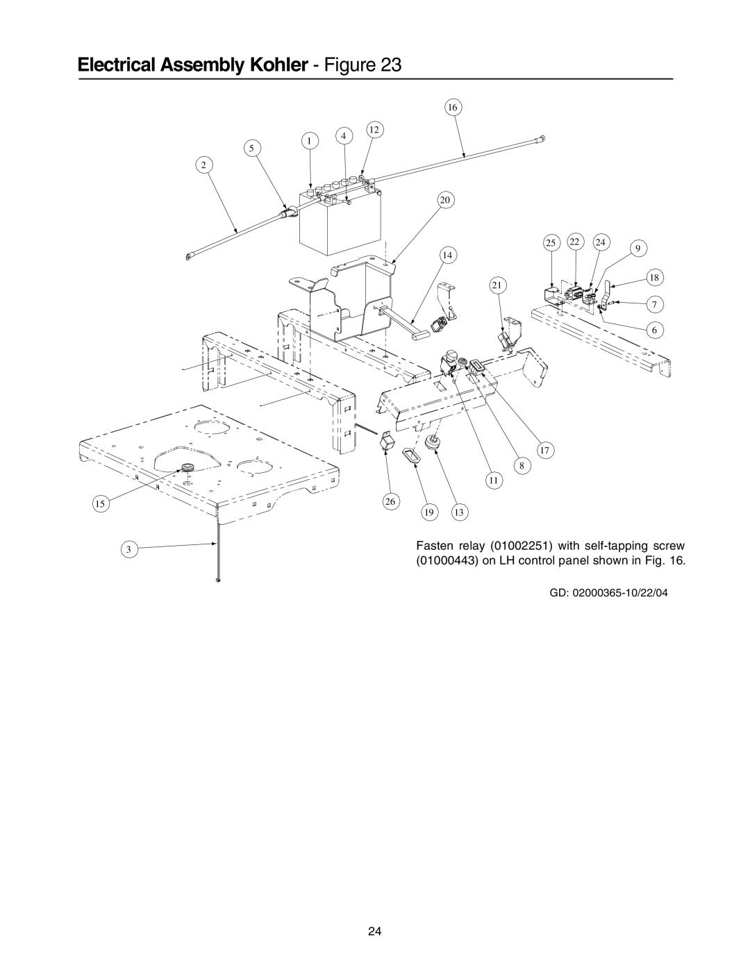 Cub Cadet Lawn Mower manual Electrical Assembly Kohler Figure 