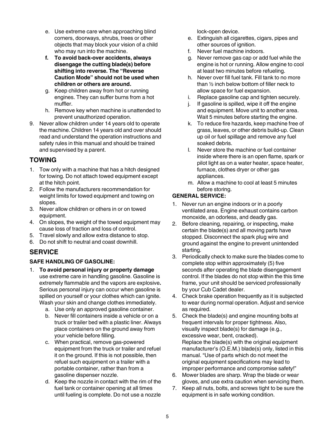 Cub Cadet LT1045, LT1050, LT1046 manual Towing, Service 