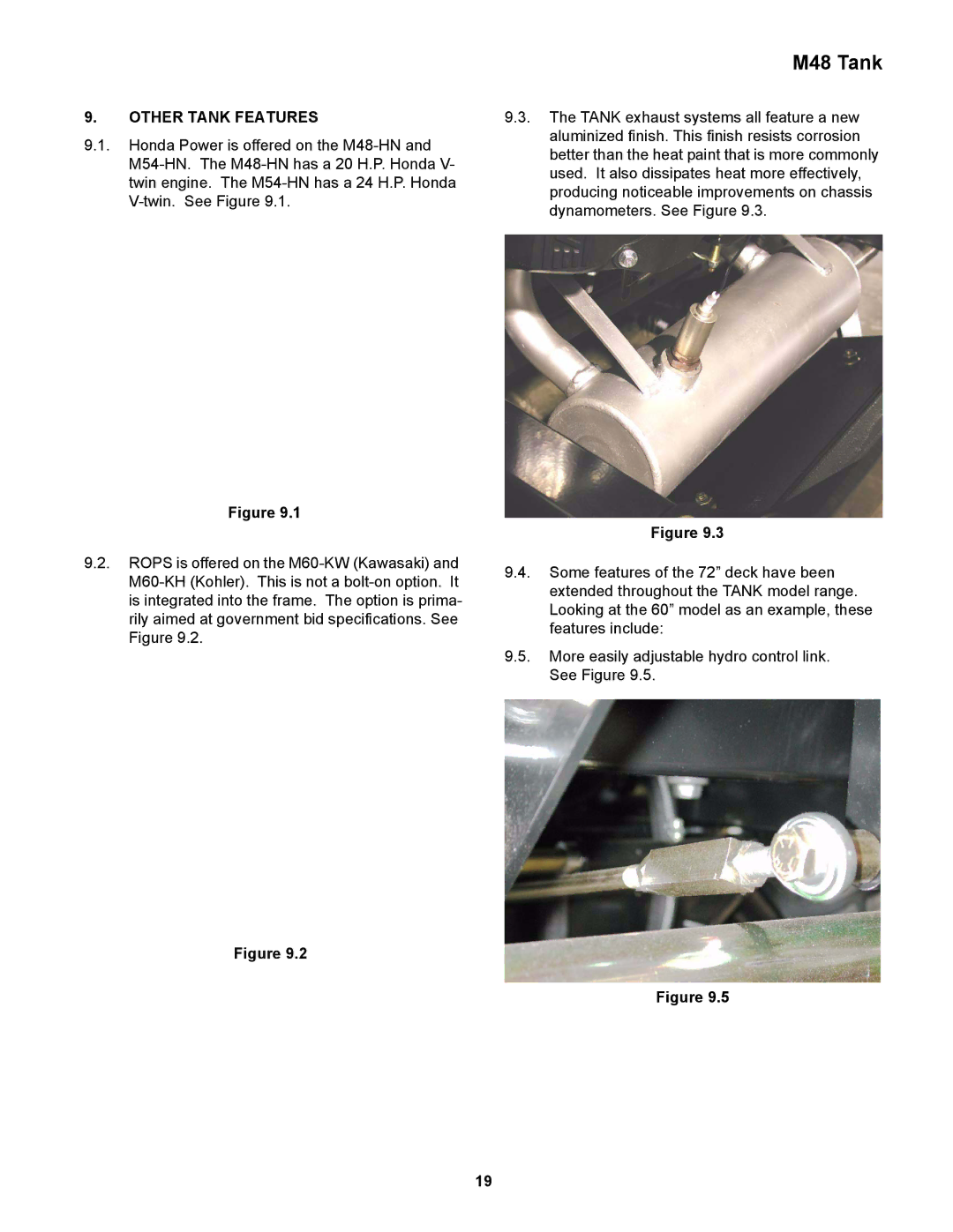 Cub Cadet M48 service manual Other Tank Features 