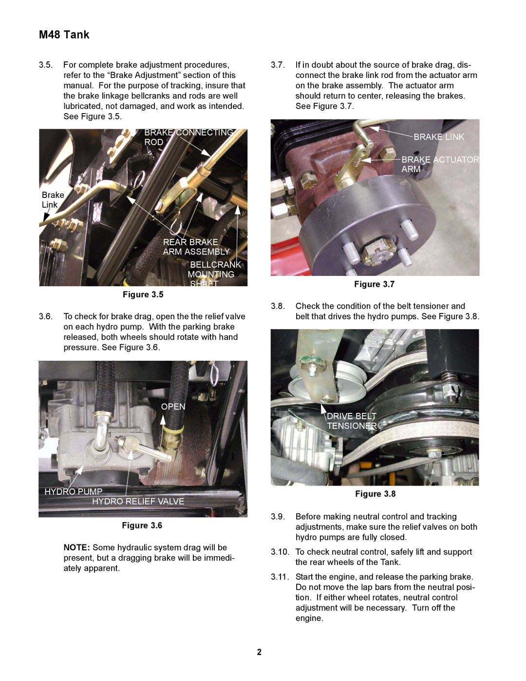 Cub Cadet M48 Brake Connecting ROD, Rear Brake ARM Assembly Bellcrank Mounting Shaft, Open Hydro Pump Hydro Relief Valve 