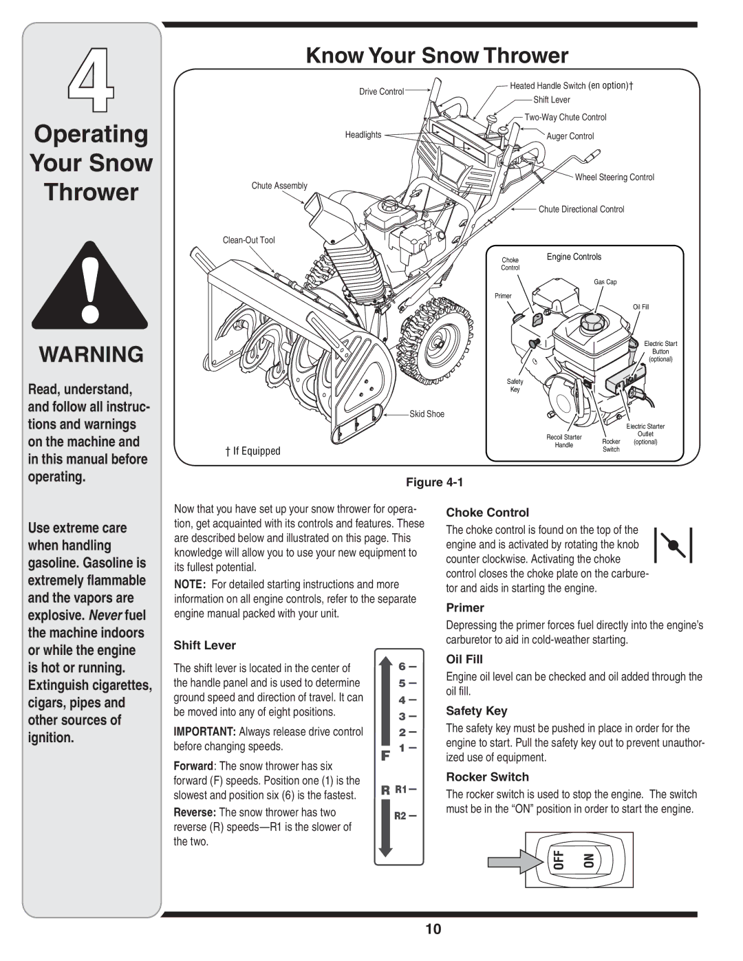 Cub Cadet OEM-390-679 warranty Operating Your Snow Thrower, Know Your Snow Thrower 