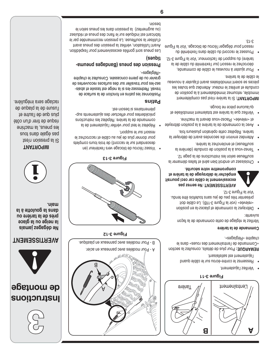 Cub Cadet OEM-390-679 warranty Tiques, Pneuma Bandages pneus des Pression, Tarière la de Commande 