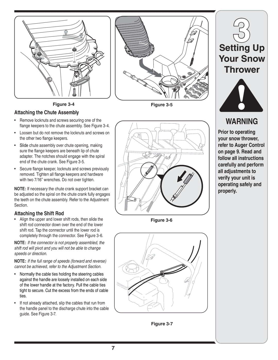 Cub Cadet OEM-390-679 warranty Attaching the Chute Assembly, Attaching the Shift Rod 