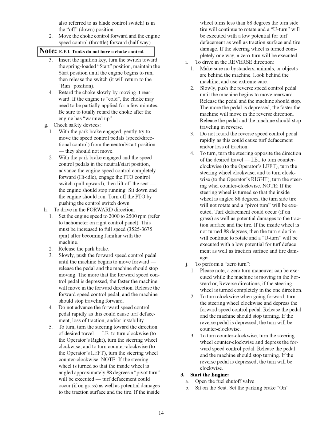 Cub Cadet S7237 service manual Start the Engine 