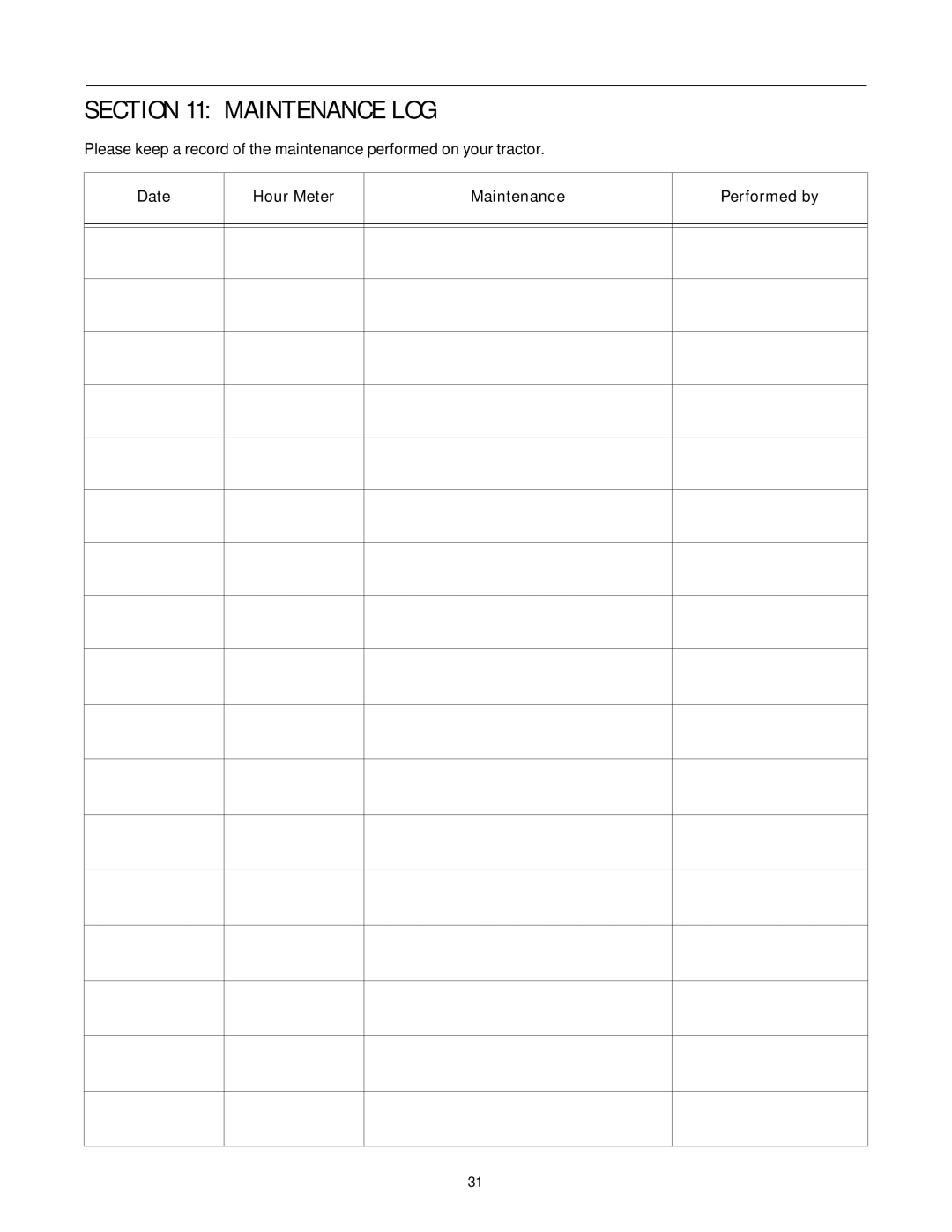 Cub Cadet SLT1550, SLT1554, SLT1554, SLT1550 manual Maintenance LOG 