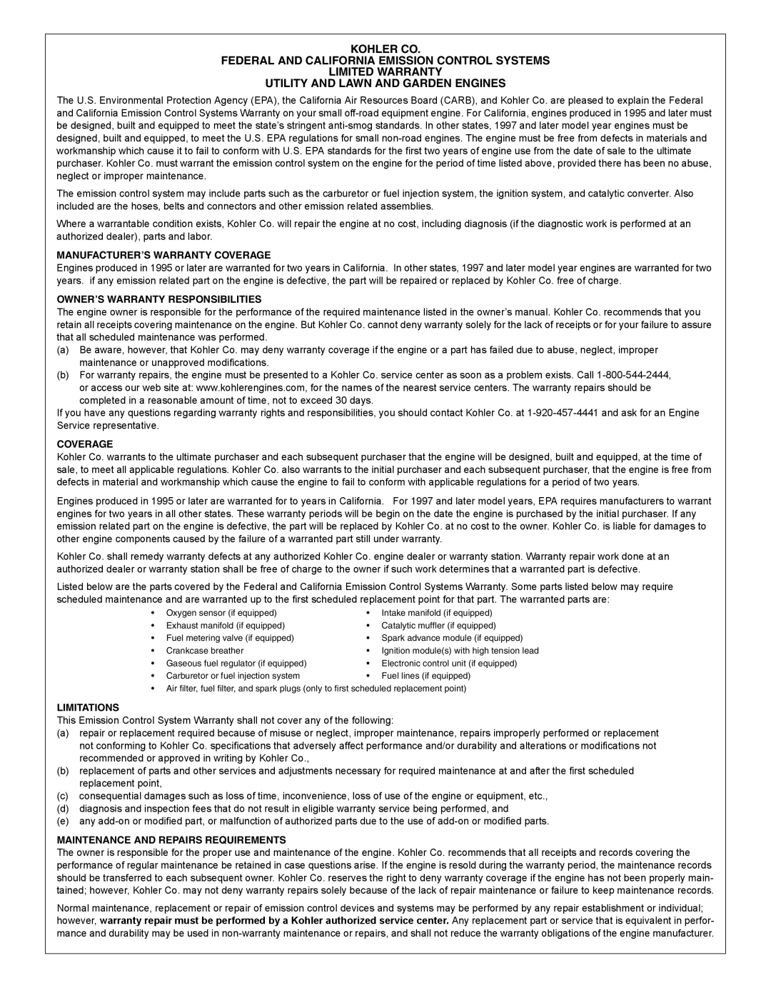 Cub Cadet SLT1554, SLT1550, SLT1550, SLT1554 manual MANUFACTURER’S Warranty Coverage 