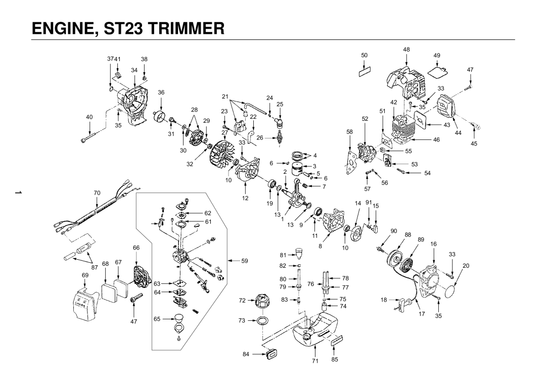 Cub Cadet ST26, ST35 manual ENGINE, ST23 Trimmer 