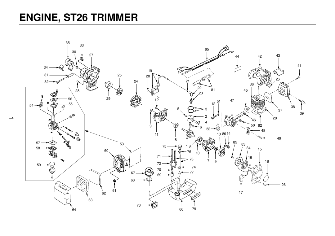 Cub Cadet ST23, ST35 manual ENGINE, ST26 Trimmer 