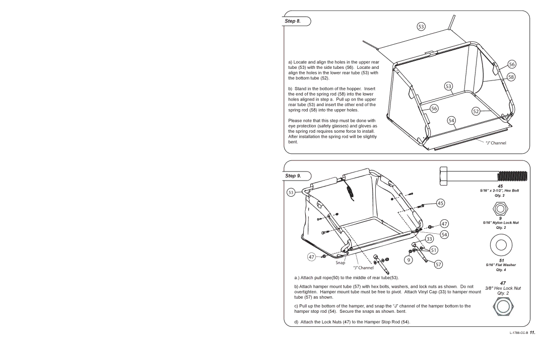 Cub Cadet SW-15CC owner manual Hex Lock Nut Qty 